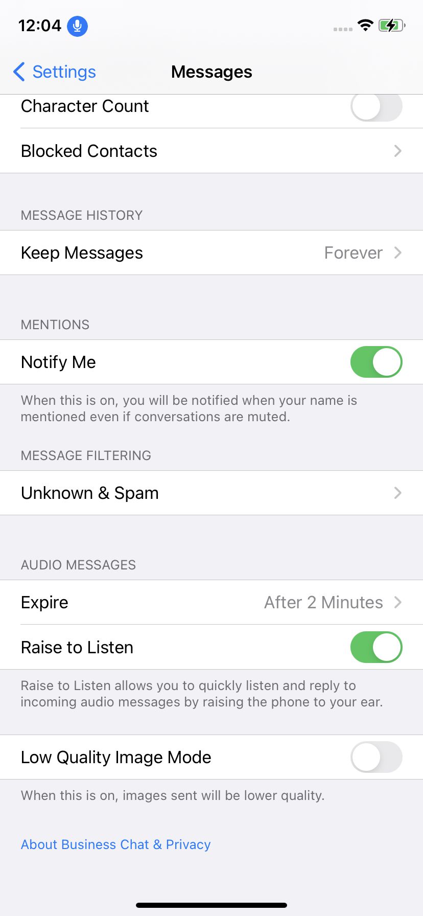 Scroll down to “Unknown & Spam.”