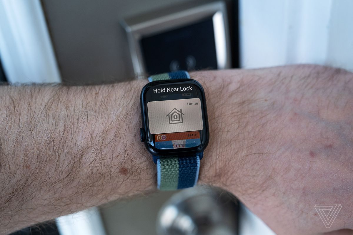 The Home Key card displayed on an Apple Watch